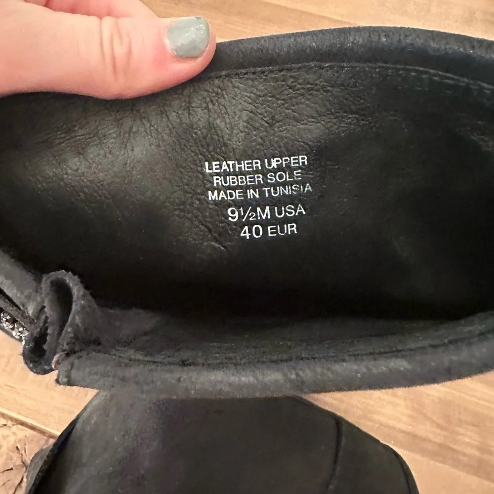 Vera Wang Lavender Cameron Leather with Rhinestones Biker Boots - Picture 8 of 9